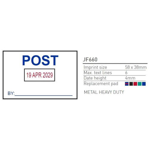 Picture of CUSTOMISED RUBBER STAMP JF660 58X38MM